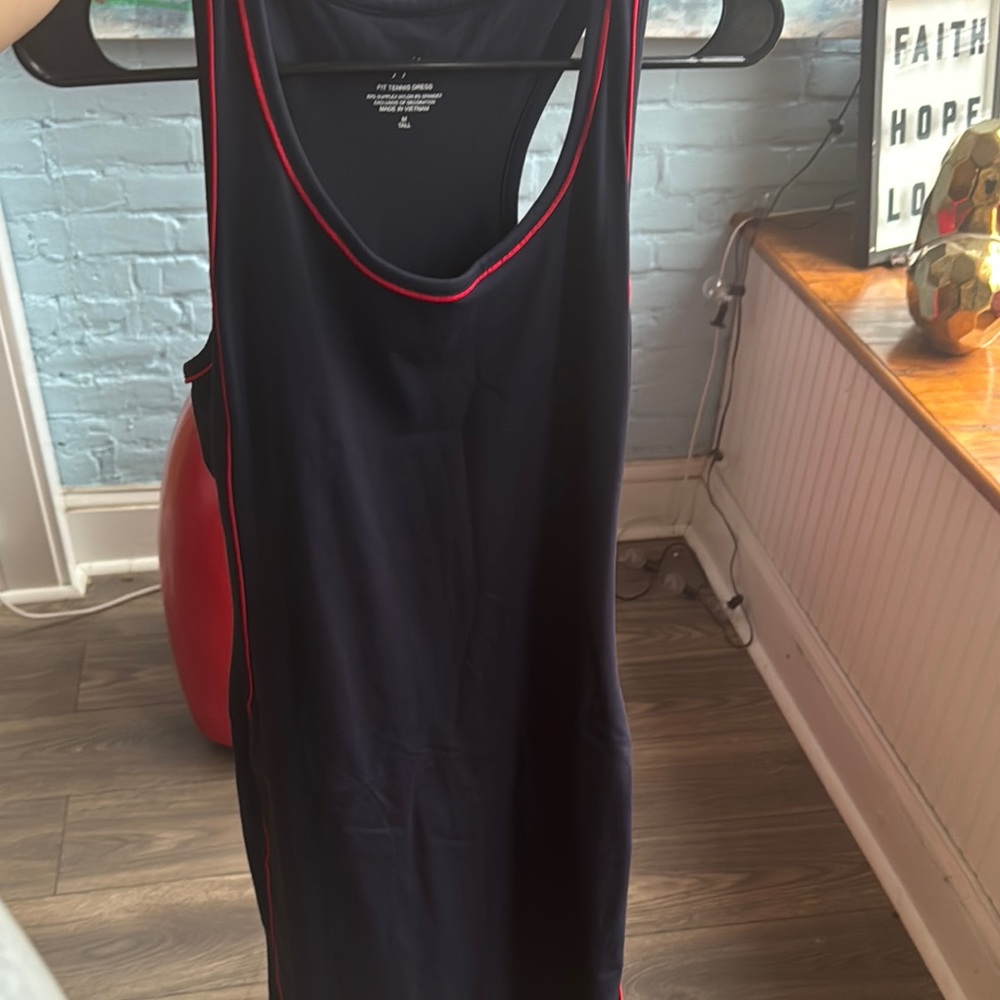 J. Jill Navy Dress with Red Trim